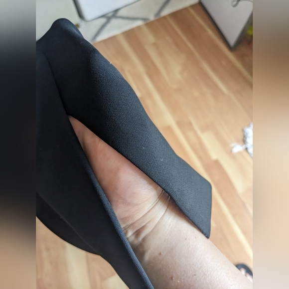 Tahari Black V Neck Back Slit Professional Dress - Picture 5 of 5